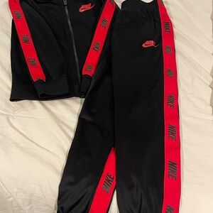 Nike Kids Black and Red Jogger Set